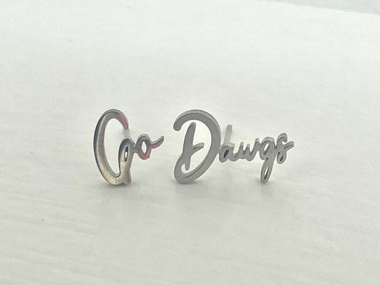 Go Dawgs Stud Earrings - Silver