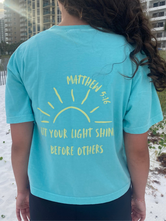 Let Your Light Shine Boxy Tee - Chalky Mint