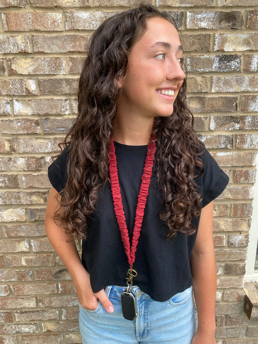 Madalynn Linen Lanyard - Maroon
