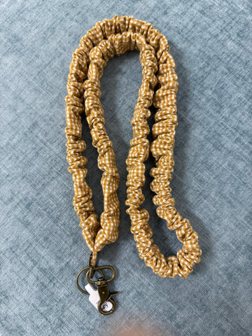 Madalynn Mustard Gingham Scrunchie Lanyard