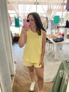Bea Scuba Tank Top - Yellow Glow