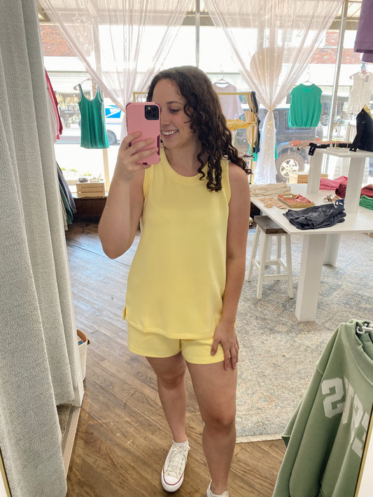 Bea Scuba Tank Top - Yellow Glow