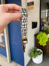 Gingham Keychain - Green and White