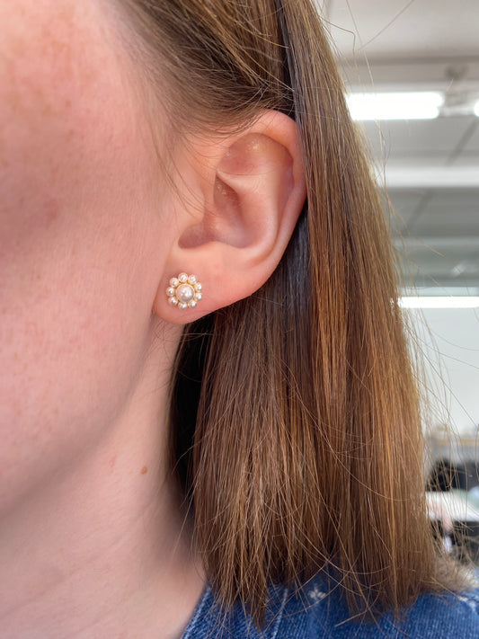 Piper Mini Flower Stud Earring - Gold