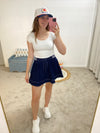 Heidi High Waist Mini Skort - Navy