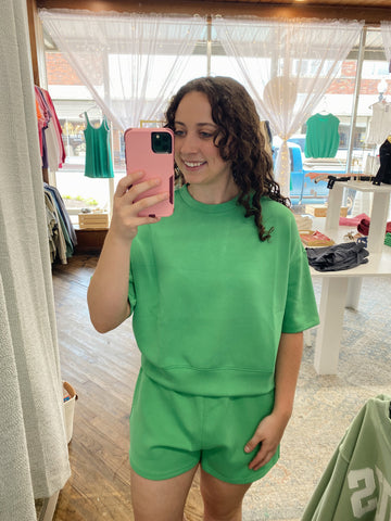 Joanne Scuba Lounge Top - Green Pop