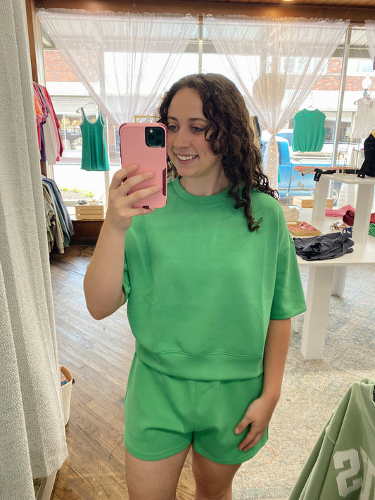 Joanne Scuba Lounge Top - Green Pop