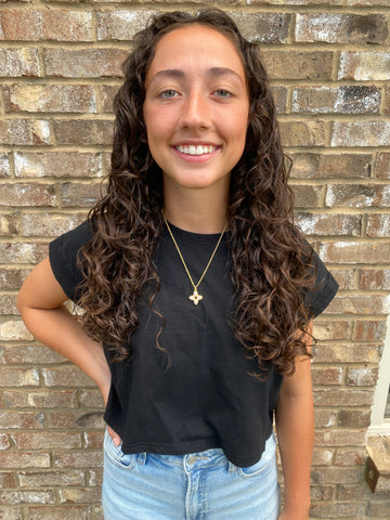 Liz Square Pearl Cross Necklace