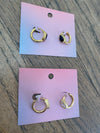 Kim White Gemstone Hoop Earrings - Gold