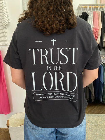 Trust in the Lord Boxy Tee - Dark Grey