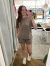 Zoe Scuba Shorts - Silken Taupe