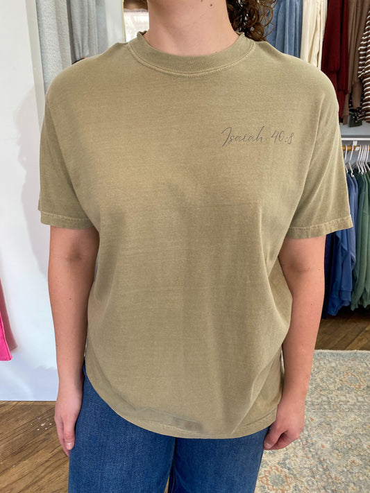 Isaiah 40:8 Tee - Khaki