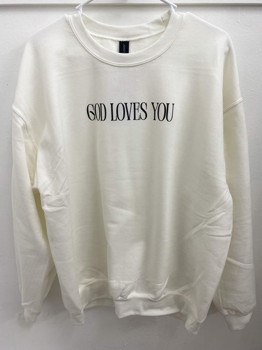 God Loves You Sweatshirt - White