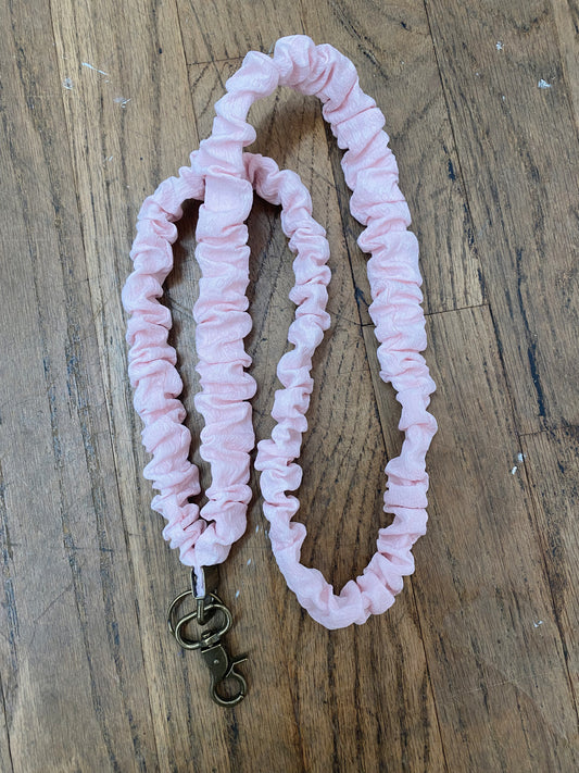 Madalynn Pink Textured Scrunchie Lanyard