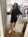 Kenia Mineral Washed Oversized Basic Top - Black