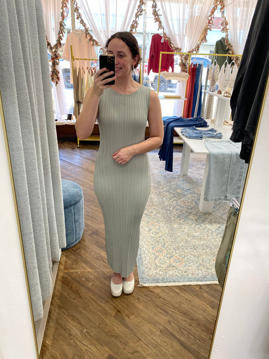 Andie Rib Knitted Dress - Sage