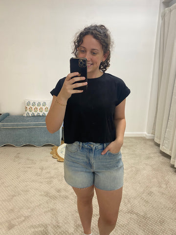 Reya A Line Jean Shorts - Vintage Wash