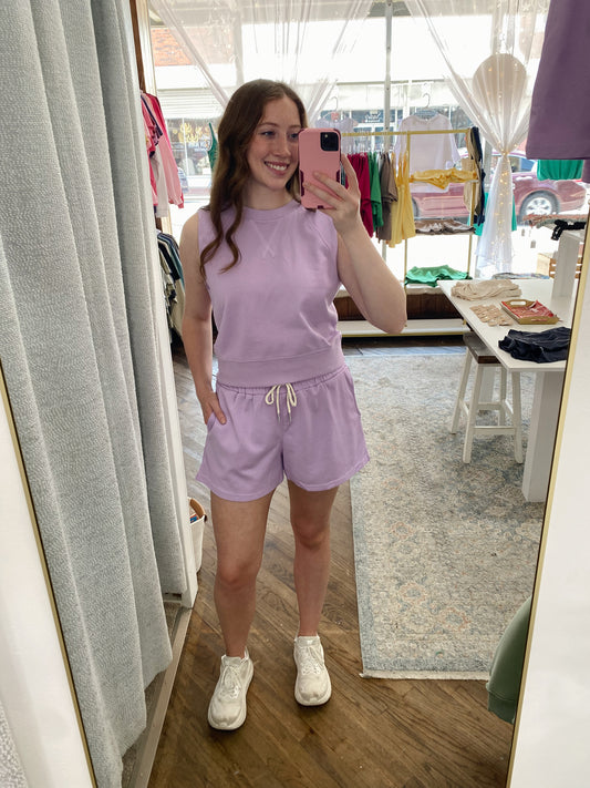Andrea Knit Sleeveless Top  - Lavender