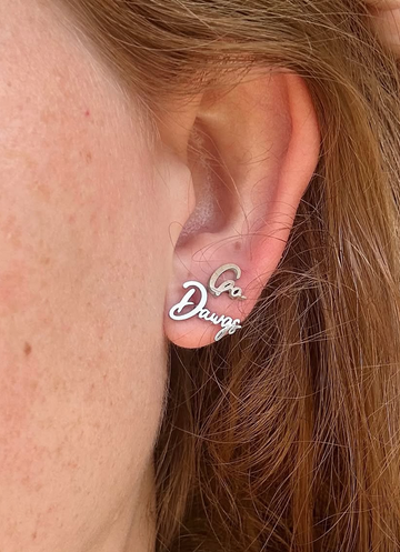 Go Dawgs Stud Earrings - Silver