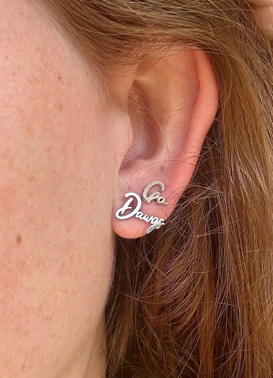 Go Dawgs Stud Earrings - Silver