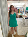 Emmie Active Dress Romper - Emerald/White