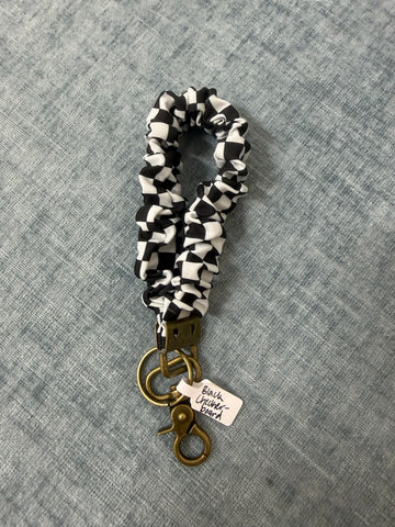 Black Checkerboard Keychain