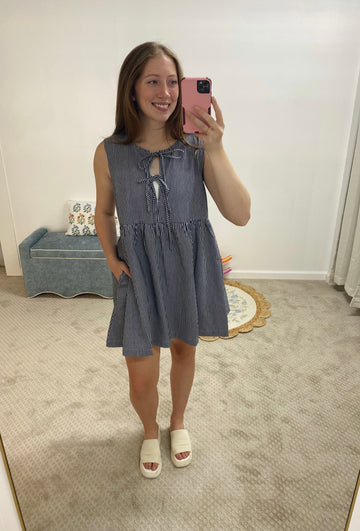 Rowan Mini Stripe Bowknot Dress
