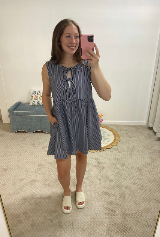 Rowan Mini Stripe Bowknot Dress