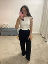 Stevie Straight Wide Leg Denim Pants
