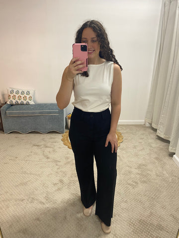 Stevie Straight Wide Leg Denim Pants