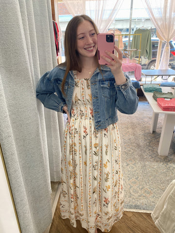 Maddie Floral Sleeveless Maxi Dress - Gold
