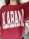 Alabama Comfy Oversized Graphic Sweatshirt - Crimson