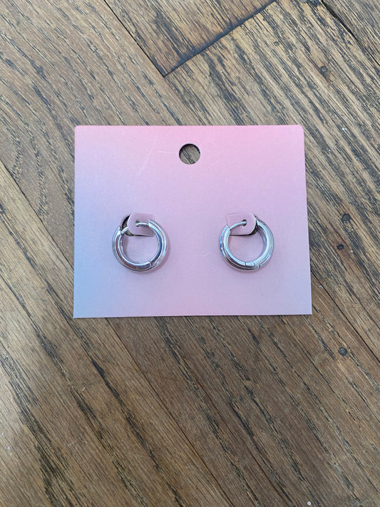 Jo Ridged Hoops - Silver