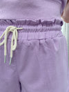Andrea Ruffle Waistband Shorts - Lavender
