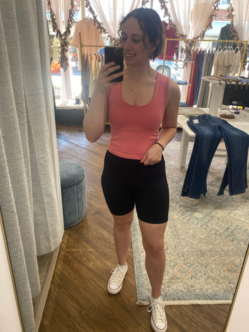 Anna Double Layered Tank Top - Light Cherry