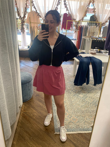 Alex Crop Hoodie Jacket - Black