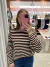 Wren Striped Sweater - Brown