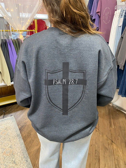 The Lord is My Shield Sweatshirt - Dark Heather