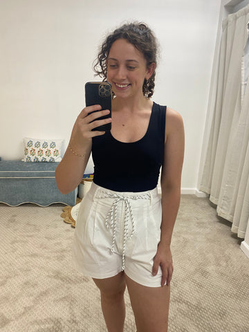 Adley Pleated Shorts - White