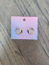 Kim Black Gemstone Hoop Earrings - Gold