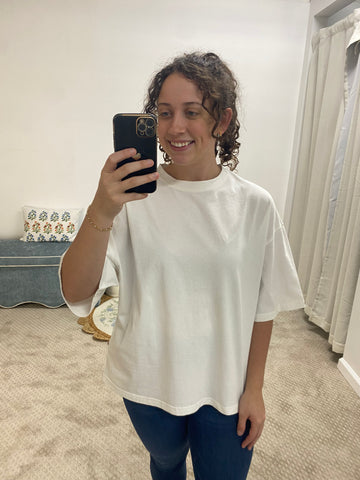 Brooklyn Oversized Cotton Tee - White