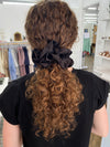 Jessica Satin Jumbo Scrunchie - Black
