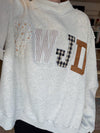 WWJD Embroidered Mock Neck Sweatshirt - Ash Grey