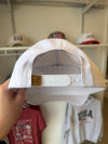 Land of the Free Embroidered USA Rope Trucker Hat - WHite