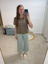 Etta Floral Print Pants - Blue Haze