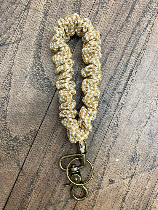 Mustard Gingham Keychain