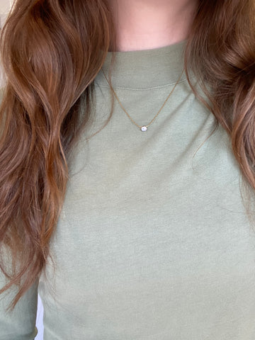 Olivia Crystal Pendant Necklace - Gold