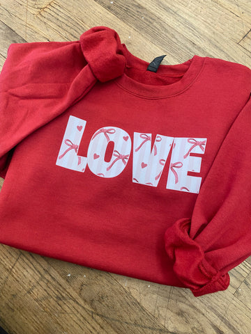 'LOVE' Sweatshirt - Cardinal Red