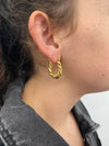 Kaia Twisted Hoop Earrings - Gold