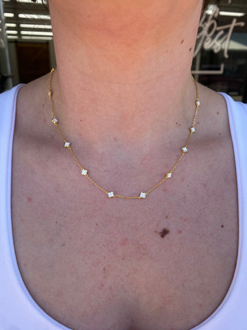 Paisley Clover Necklace - White